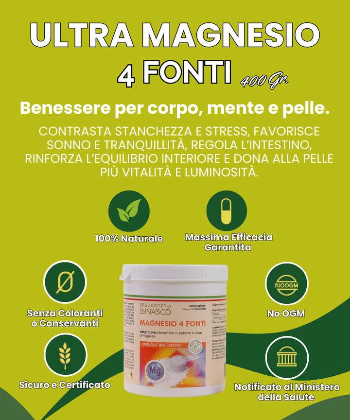 Magnesio 4 Fonti 400gr